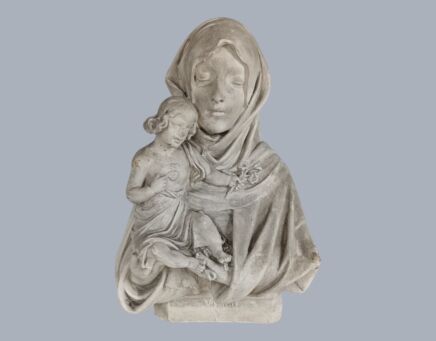 Antique Plaster Bust Virgin Mary with Infant Jesus Virco