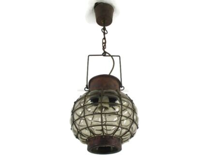 Caged pendant Clear Art glass Ceiling Light Ali Baba Style Ship Lamp Funky