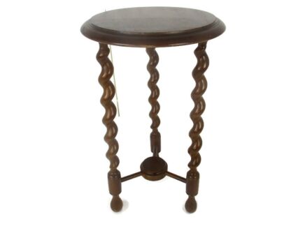 Barley Twist Wooden Side Wine Table Pedestal Plant Bonsai Stand Two Tier Barn Country Farmhouse Style  
