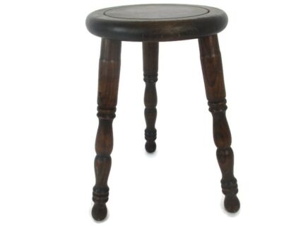 Vintage Hand Carved wood Tripod Milking Stool Pedestal Plant Bonsai Table Farmhouse style