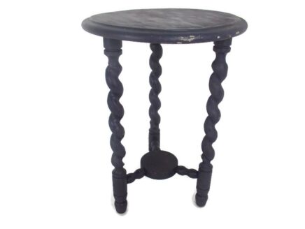 Barley Twist Wooden Side Wine Table Pedestal Plant Bonsai Stand Two Tier Country Farmhouse Style  