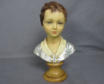 Bust Resin Young  Little Boy Vintage Gorgeous Italy Italian Scultura Italia Figurine