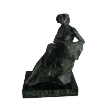 BC Zheng Bronze Statue Sculpture Marble Base Nude Female Art Work Gorgeous 10.6"