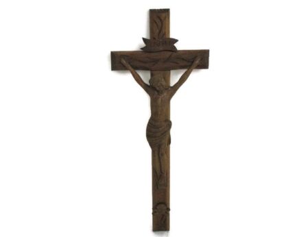 Completely Hand Carved Wooden Hanging Crucifix Cross Corpus Jesus Christ 24.01"