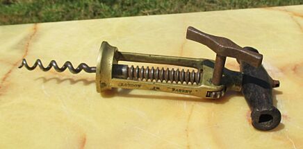 Vintage wine opener Wood Iron Brass London 3d Patent