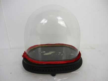 Antique Victorian Oval Hand Blown Glass Globe Dome Doll Clock 9.44" H 10.62"!!