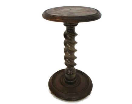 Large Barley Twist Wooden Side Wine Display Table Pedestal Plant Bonsai Flower Stand Barn Country Style 18.5"