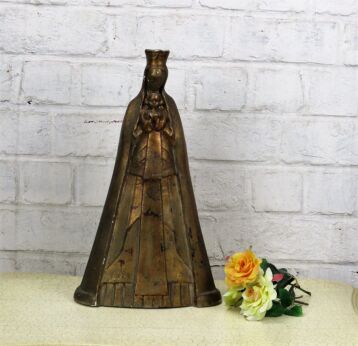 art deco Virgin Mary Holy Mother Madonna with Infant Child Plaster antique 