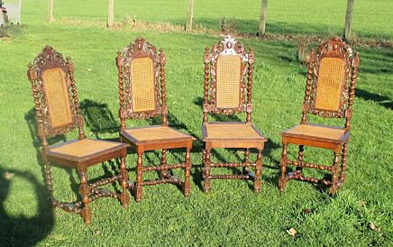 Antique Barley Twist Hand carved Wooden Parlour Chair rush seating Gorgeous