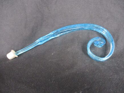 L Venetian Murano Chandelier Part Blue Art Glass Feather Reclaimed Steampunk