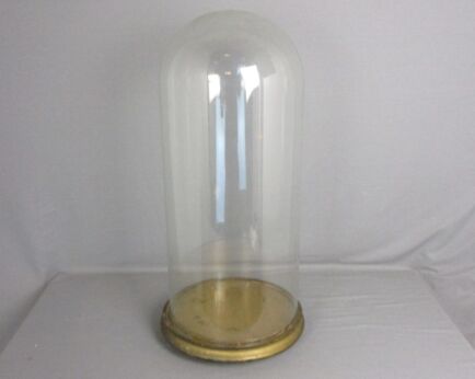 Large Antique Round Hand Blown Glass Dome Globe Steampunk Display 24.6"