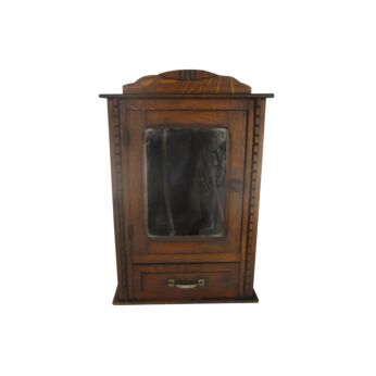 Kitchen Apothecary Medicine Bathroom Wall Cabinet Oak Beveled Glass Mirror Mid Century Beautiful