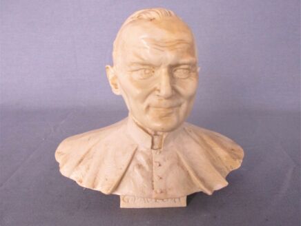 Lovely Vintage Bust Pope John Paul II Statue Resin Paolo II signed F. Santini