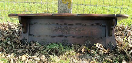 Gorgeous Carved Wood Coat hat Rack Ornate Flowers Angel Hooks