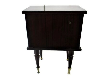 Vintage Funky Lacquered  Nightstand Wood Mid Century Modern style End table Commode