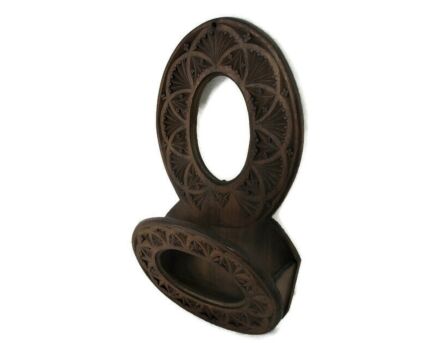 Wood Magazine Newspaper Basket Rack Wall Mount Hanging  Hand Carved Ornate Letter Box