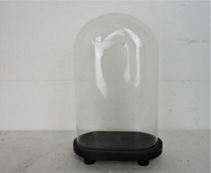 Antique Victorian Oval Hand Blown Glass Globe Dome Doll Clock 11.81" H 7.67"W