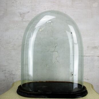XL Antique Victorian Oval Hand Blown Glass Globe Dome Steampunk Clock 20" x 15"