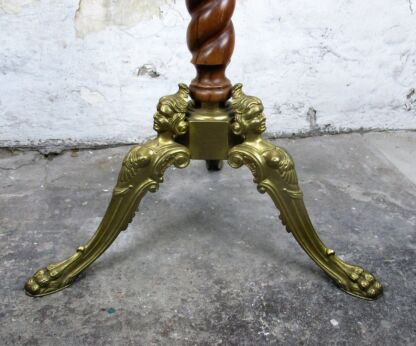 Vintage Carved Wood Barley Twist Hall Tree Coat Hat Rack Stand Cariatides