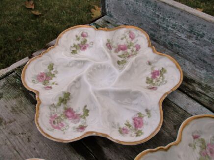 Antique Gorgeous Limoges Oyster Plate Marked Haviland? Flowers