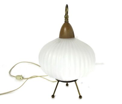 Louis Kalff Danish Modern Modernist Desk Lamp Teak Opaline Atomic Extremely Rare
