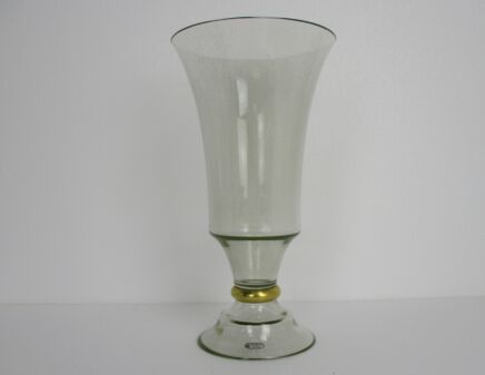 Vintage Art Glass Italian Vase Seguso Vetri D'Arte Clear Silver Signed Gorgeous