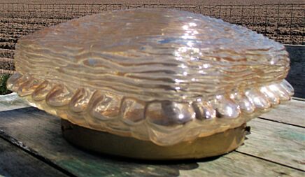 Bubble Amber Glass Sconce Lamp Swirled Glass era Limburg Helena Tynell