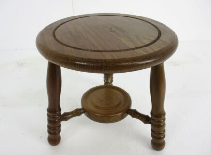 Vintage Wooden Side Wine Table Pedestal Plant Stand Two Tier Barn Country Style