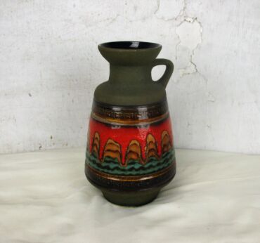 West Germany Pitcher Vase Ceramic Mid Century Modern Glazed Art Pottery Carafe