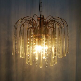 Wedding Chandelier Teardrop Beaded 5 Lights Prisms Romantic 80s Massive