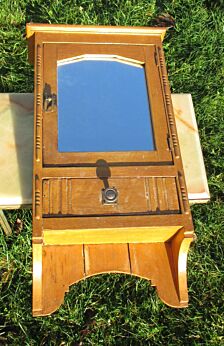 Antique French Medicine Bathroom Wall Cabinet Glass mirror Apothecary