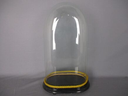 Antique Victorian Oval Hand Blown Glass Globe Dome Doll Clock 17.59 H 9.84"W