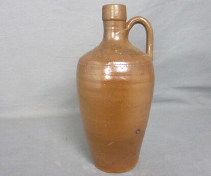 Vintage French Stoneware Earthenware  Jar Bottle Brown  Farmhouse Country Barn Cottage Style
