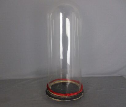 antique Round Hand Blown Glass Dome Globe Steampunk Display 17.71" D 6.88"