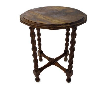 Barley Twist Wooden Side Wine Table Pedestal Plant Bonsai Stand Georgian Beautiful