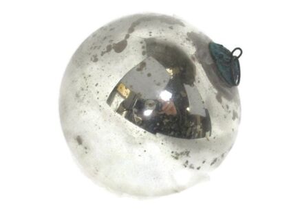 Antique Witch Witches Oval Ball silver Crackle Mercury Glass Ornate Protection