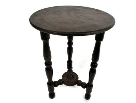 Wood Side Occasional Wine Table Pedestal Plant Stand 2 Tier Barn Country style 18.5"