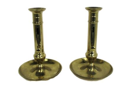 Couple Vintage Candle Sticks Candle Holders Brass Sliding candle holders