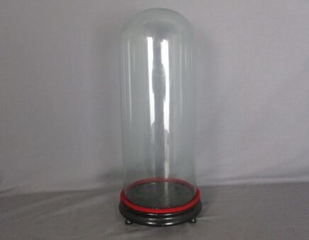 antique Round Hand Blown Glass Dome Globe Steampunk Display 17.12" D 6.69"