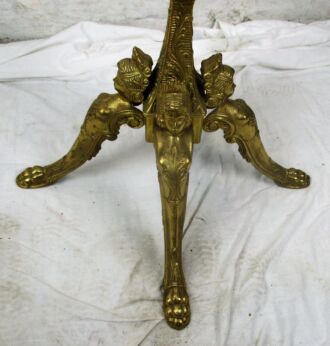 Vintage Onyx Marble Brass Hall Tree Coat Hat Rack Stand Cariatides Mermaids HTF