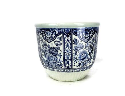 Vintage Boch Royal Sphinx Delfts blue White Flower Pot Jardiniere Planter Marked