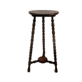 Edwardian Wood Display Side Table Pedestal Plant Bonsai Stand Two Tier 22.83"