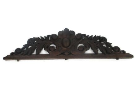 Carved Wood Oak Pediment Over door Architectural Antique 19thC Medallion WOW