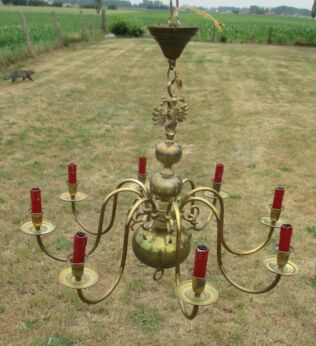 Vintage Flemish ' Dutch ' Chandelier 8 Arms Lights Eagle Marvelous