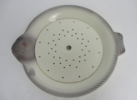 Fish Dish Plate with Drainer Vintage Waechtersbach West Germany Marked Porcelain Large Rare