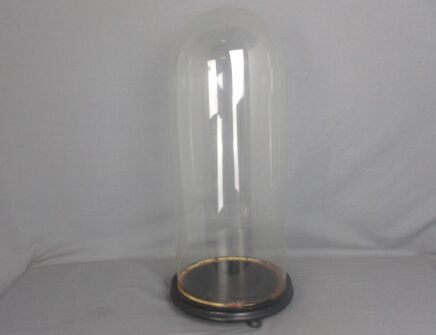 antique Round Hand Blown Glass Dome Globe Steampunk Display 21.53" D 8.85"