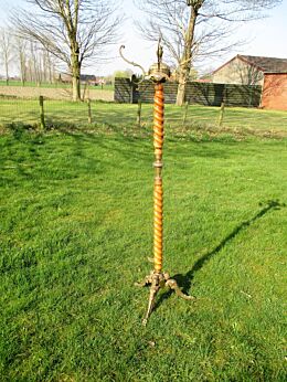 Rare Vintage Wood Barley Twist Hall Tree Coat Hat Rack Stand Mermaids Gorgeous