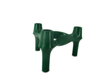 West Germany Vintage candle holders BMF Nagel Chrome Modernist Modular Stack-able Rare Green