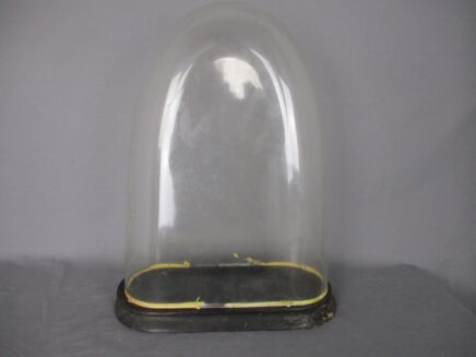 Antique Victorian Oval Hand Blown Glass Globe Dome Doll Clock 19.29" H 14.17"W