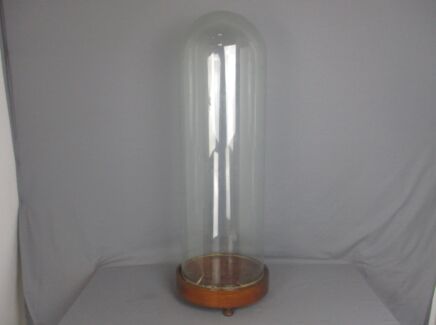 antique Round Hand Blown Glass Dome Globe Steampunk Display 32.48" !!!D 10.55"